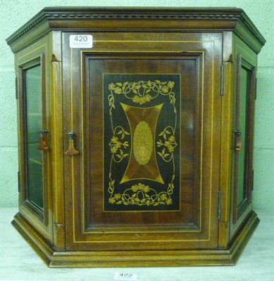 Lot 420 - An Edwardian mahogany and marquetry small display cabinet