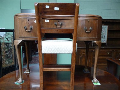 Lot 443 - A Georgian style mahogany kidney shape dressing table and a Georgian bar back chair