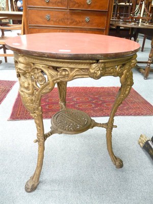 Lot 468 - Pair of cast iron circular pub tables