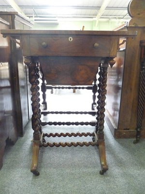 Lot 472 - Victorian rosewood sewing table