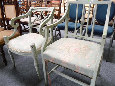 Lot 489 - Two painted Georgian chairs