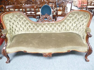 Lot 494 - Victorian carved walnut settee