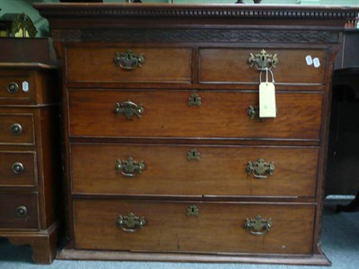 Lot 514 - George III mahogany upper section to a chest on chest