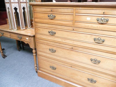 Lot 525 - A late Victorian ash four height chest and a similar dressing table