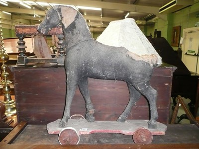 Lot 543 - An early 19th century pull along horse (a.f.)