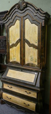 Lot 557 - A reproduction painted bureau bookcase