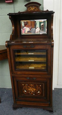 Lot 572 - Edwardian inlaid rosewood music cabinet