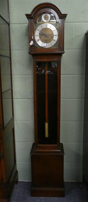 Lot 577 - A small chiming longcase clock