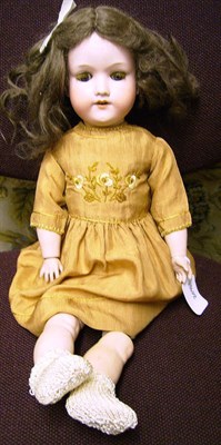 Lot 1003 - Armand Marseille 390 Bisque Socket Head Doll, with sleeping blue eyes, open mouth, original...