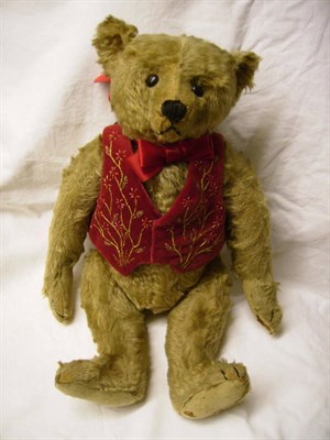 Lot 1011 - Yellow Plush Steiff Teddy Bear Called Teddy Robertson bearing button to his ear, boot button...