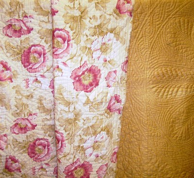 Lot 1034 - Floral And Yellow Reversible Durham Quilt