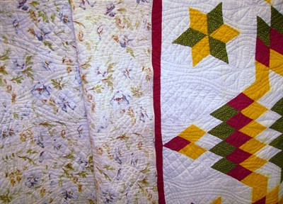 Lot 1035 - Patchwork And Floral Reversible Quilt