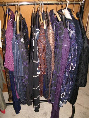 Lot 1065 - Eighteen Assorted Beaded Evening Jackets, Tops Etc