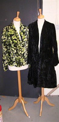 Lot 1085 - Assorted Costume Circa 1900's And Later including a black  crushed velvet evening coat labelled...