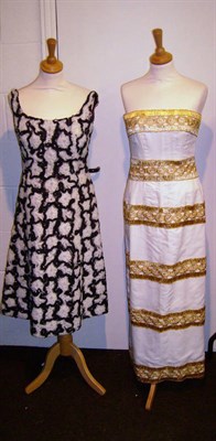 Lot 1112 - Circa 1950's And Later Cocktail And Evening Dresses including a red short sleeved cocktail...