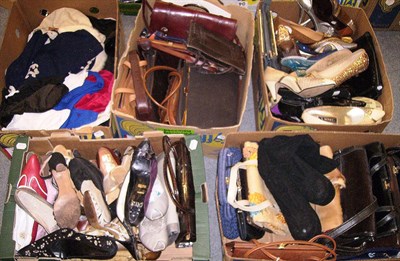 Lot 1116 - Assorted Handbags, Shoes, Costume And Accessories (in five boxes).