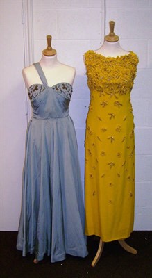 Lot 1124 - Assorted 1950's And Later Evening Gowns including Rebuck of London strapless dress with sequin...