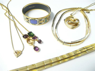 Lot 1139 - An Assortment of Designer Costume Jewellery, A Christian Dior necklace, a matching necklace and...