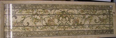 Lot 1162 - Late 18th Century Framed And Foliate Embroidered Panel on a silk ground within an embroidered...