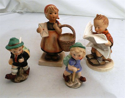 Lot 61 - Two Goebel figures and a pair of condiments