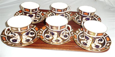Lot 93 - Six Royal Crown Derby Imari tea cups and saucers