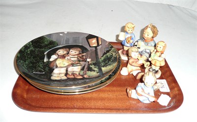 Lot 101 - Five Goebel ornaments and three plates