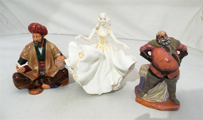 Lot 119 - Three Royal Doulton figures 'Falstaff' HN2054, 'Omar Khayam' HN2247 and 'Sweet Seventeen' HN2734