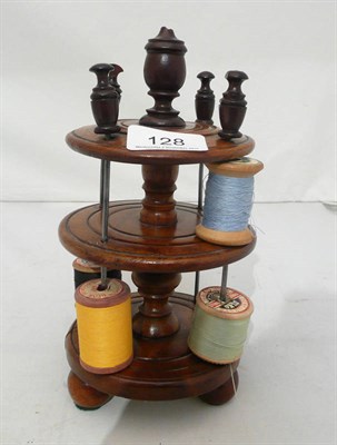 Lot 128 - Victorian mahogany reel holder/stand