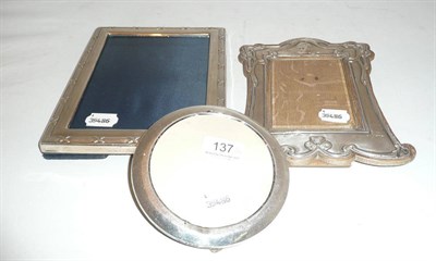 Lot 137 - Three silver photograph frames