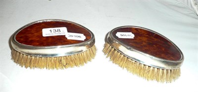 Lot 138 - Pair of silver-mounted tortoiseshell clothes brushes