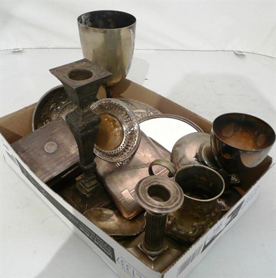 Lot 145 - Box of assorted silver and white metal, etc