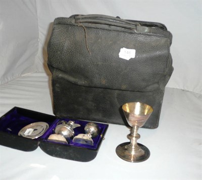 Lot 146 - Holy Communion plated set and a silver communion set