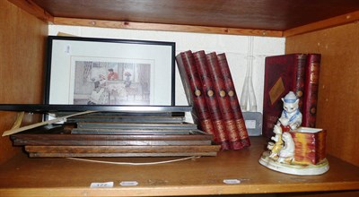 Lot 177 - Various framed prints and a set of six books 'Our Own Country' and a cat group