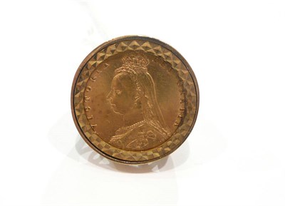 Lot 184 - An 1892 half sovereign in a ring mount