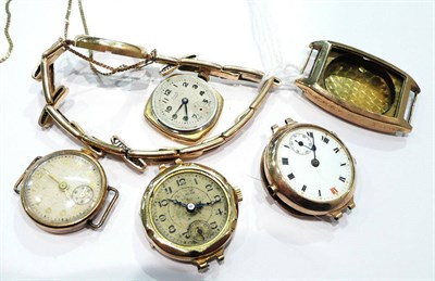 Lot 209 - Assorted watch cases and movements