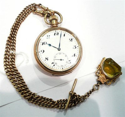 Lot 226 - A 9 carat gold fob watch and a star cased watch