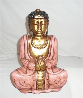 Lot 237 - Polychrome carved Buddha figure