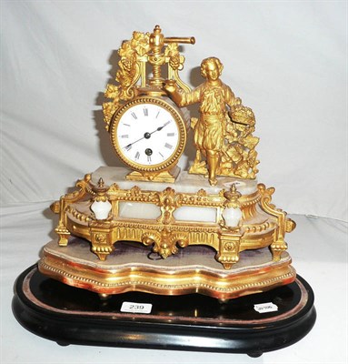 Lot 239 - Gilt mantel clock