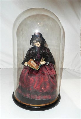 Lot 246 - Fabric doll under glass dome