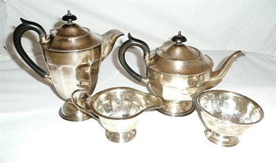 Lot 265 - A silver four piece tea service