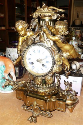 Lot 286 - French gilt mantel clock