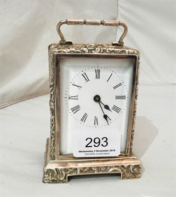 Lot 293 - Silver-cased boudoir clock