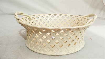 Lot 296 - Creamware pierced circular basket