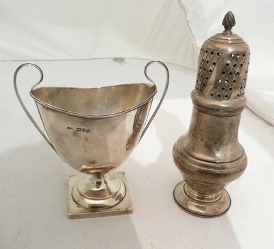 Lot 305 - Silver caster and a sugar bowl