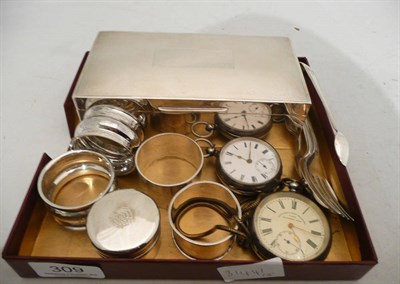 Lot 309 - A collection of mixed silver and two pocket watches