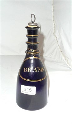 Lot 315 - Bristol blue brandy decanter