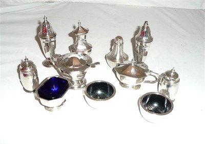 Lot 316 - Box of assorted silver condiments