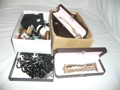 Lot 335 - Two boxes of costume jewellery