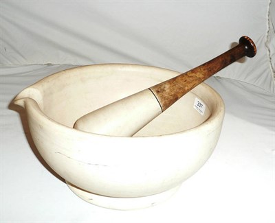 Lot 337 - A stoneware mortar and pestle