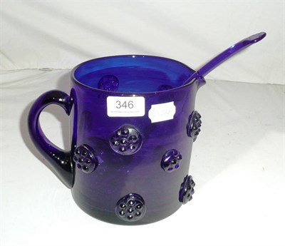 Lot 346 - Bristol blue tankard jug and ladle, modern